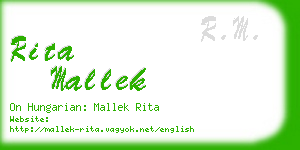 rita mallek business card